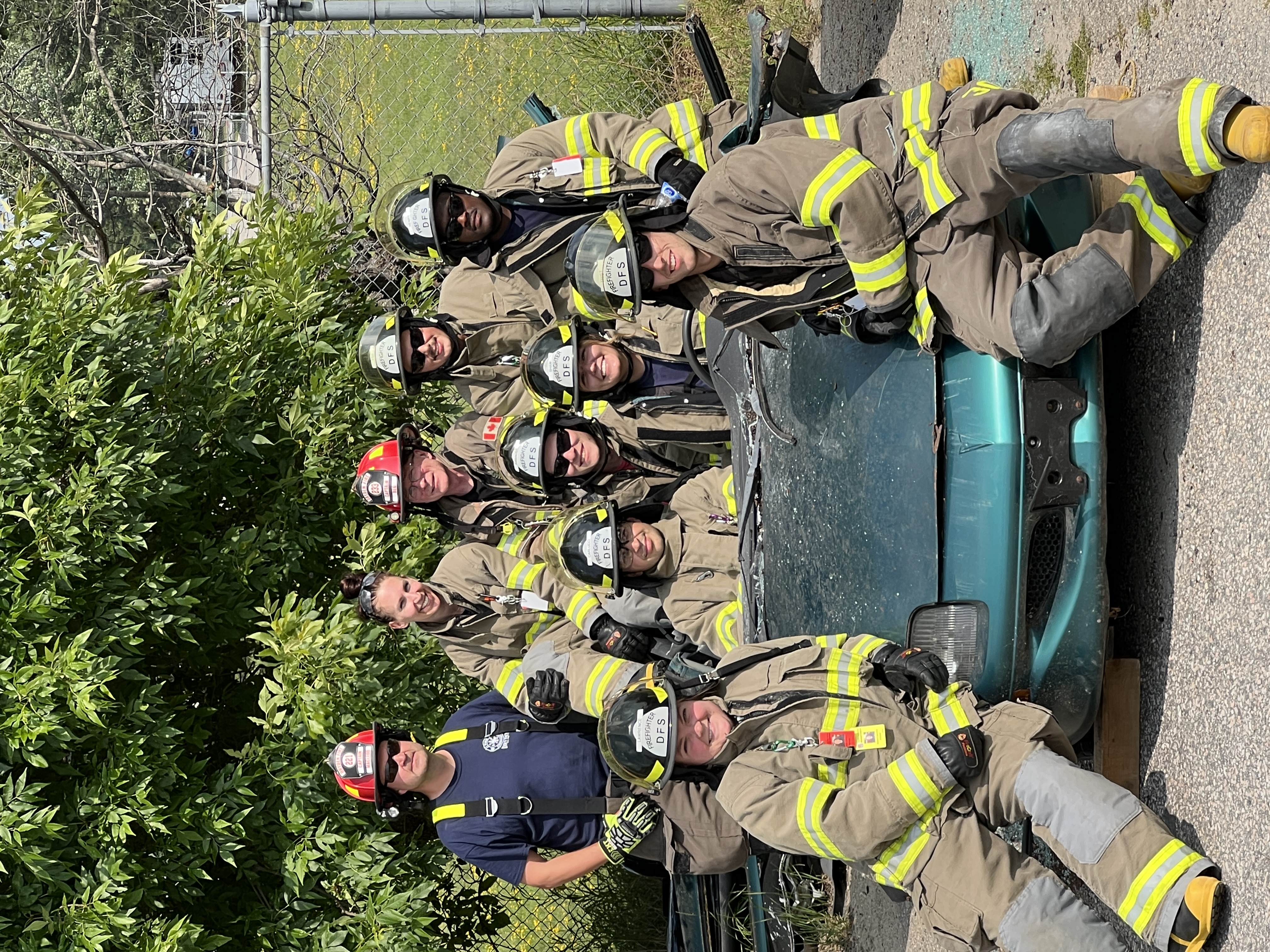 Recruit Firefighters after auto-extrication training